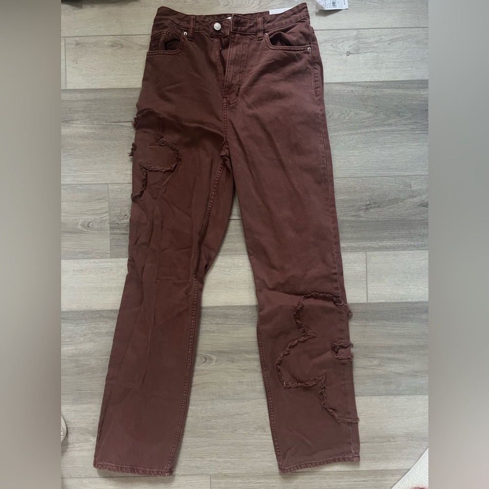 Pacsun brown floral pattern jeans
